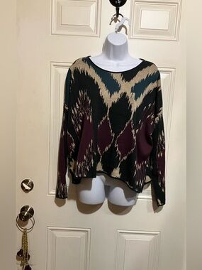 Spoil yourself with Peruvian Pima- Cropped Boxy Scoop Neck Sweater in. Runs Lrg